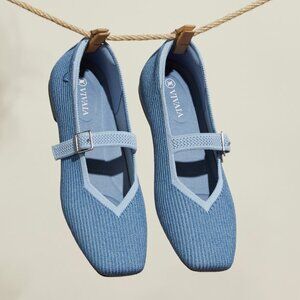 VIVAIA - Square-Toe Mary-Jane (Margot Mary-Jane) - Denim Blue sz 37